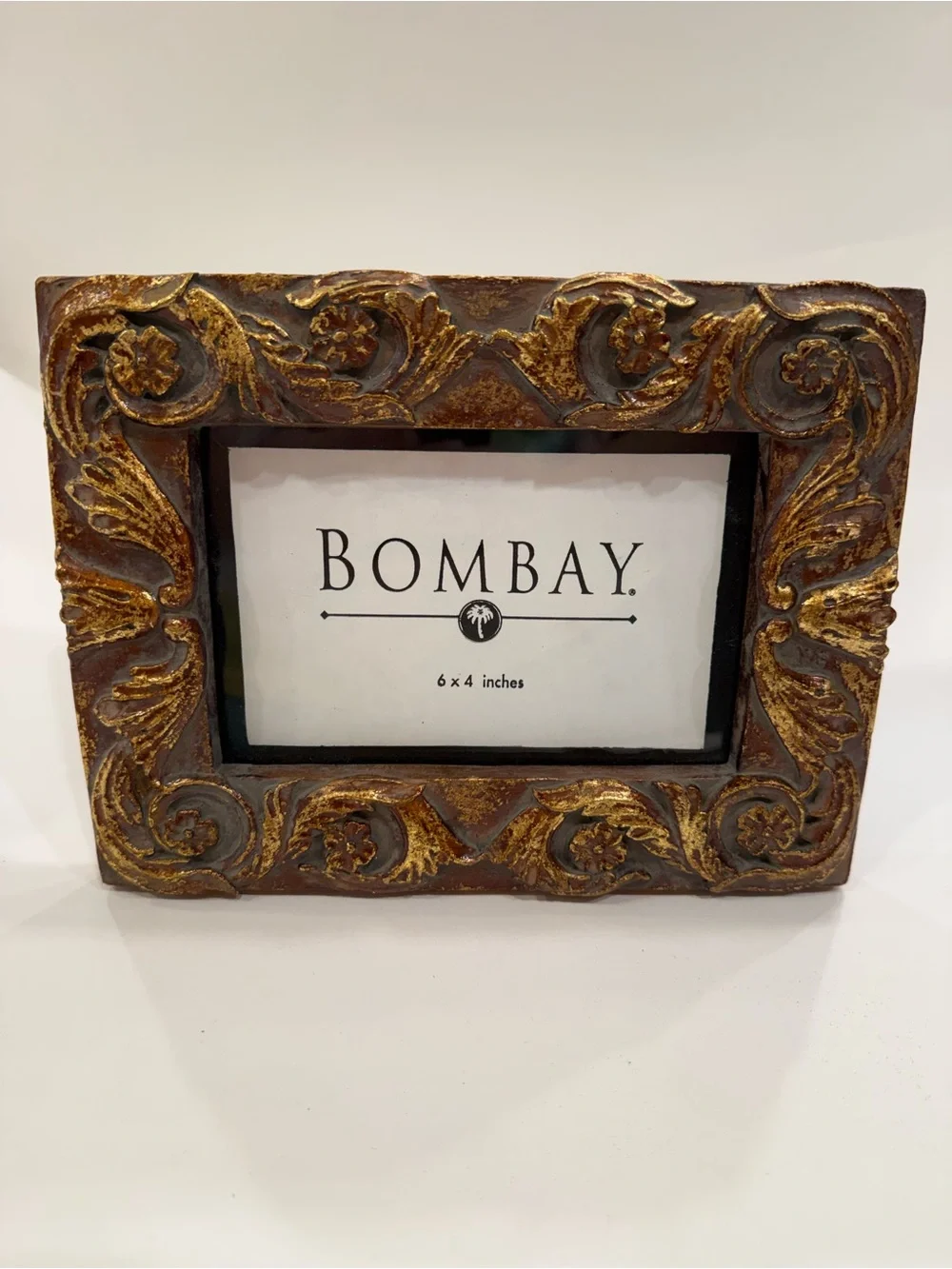 Bombay Carved Gold and Brown Photo Frame